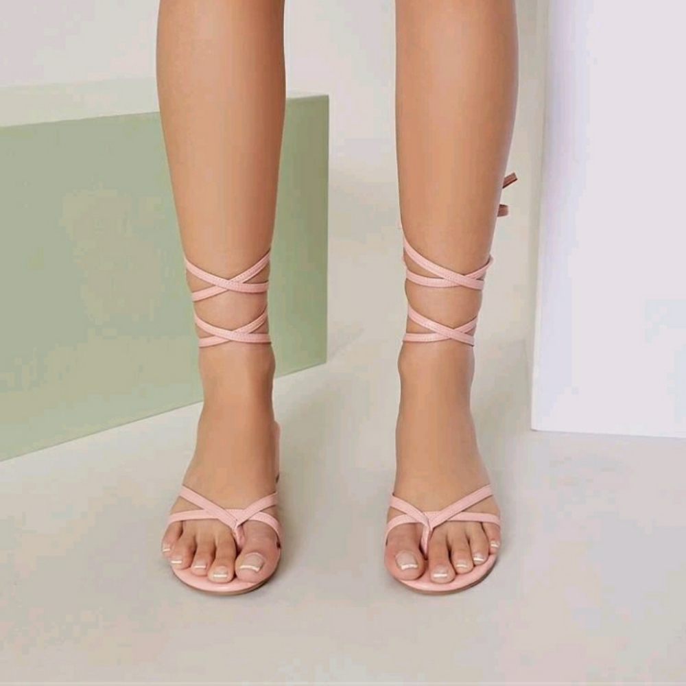 Pink Strappy Sandals